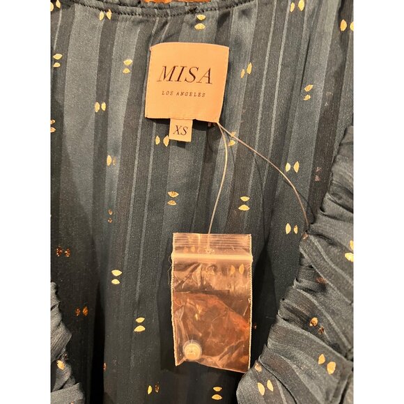 NEW MISA Gabriella Asymmetric Striped Wrap Midi-Dress SIZE XS - Picture 8 of 13